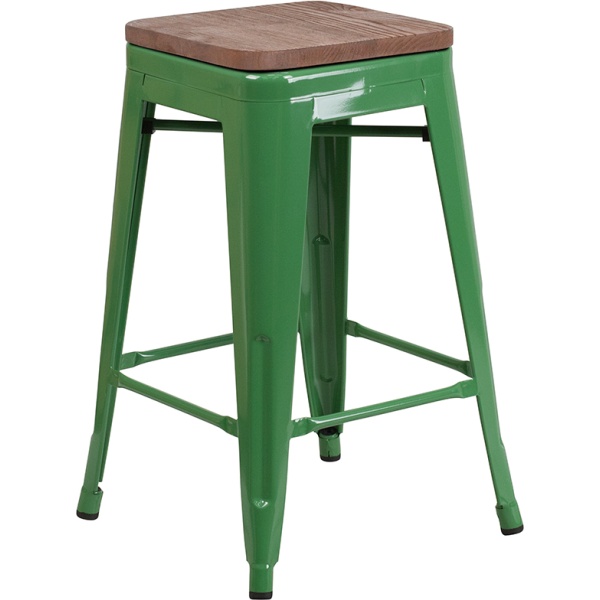 24-High-Backless-Green-Metal-Counter-Height-Stool-with-Square-Wood-Seat-by-Flash-Furniture