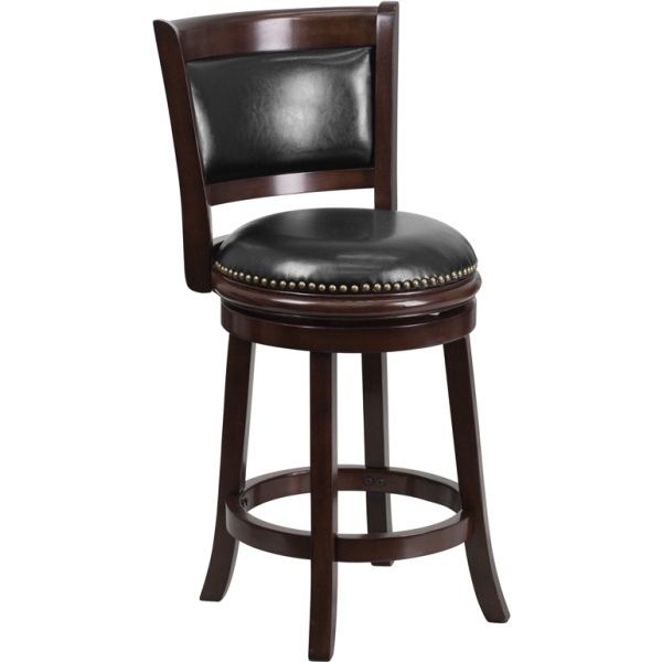 24-High-Cappuccino-Wood-Counter-Height-Stool-with-Black-Leather-Swivel-Seat-by-Flash-Furniture