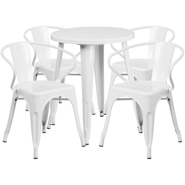 24-Round-White-Metal-Indoor-Outdoor-Table-Set-with-4-Arm-Chairs-by-Flash-Furniture