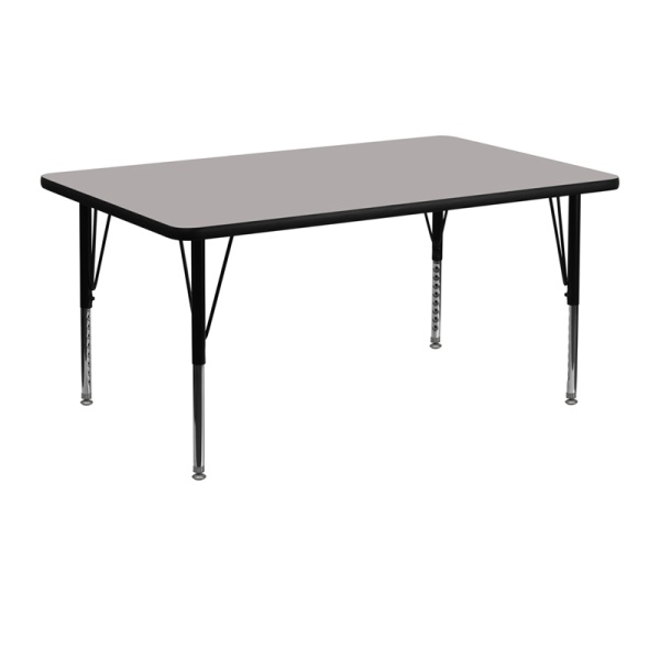 24W-x-48L-Rectangular-Grey-HP-Laminate-Activity-Table-Height-Adjustable-Short-Legs-by-Flash-Furniture