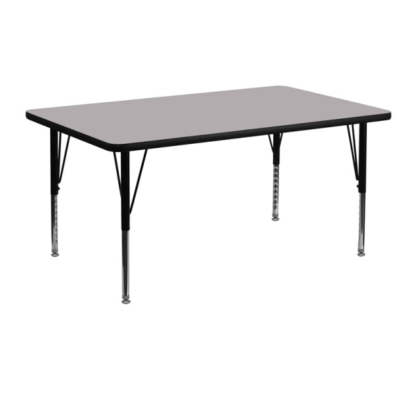 24W-x-48L-Rectangular-Grey-Thermal-Laminate-Activity-Table-Height-Adjustable-Short-Legs-by-Flash-Furniture