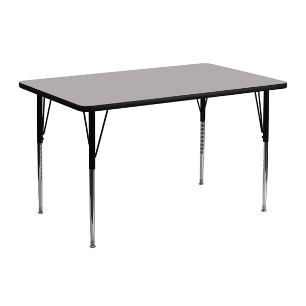 24W-x-48L-Rectangular-Grey-Thermal-Laminate-Activity-Table-Standard-Height-Adjustable-Legs-by-Flash-Furniture