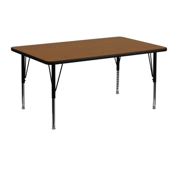 24W-x-48L-Rectangular-Oak-HP-Laminate-Activity-Table-Height-Adjustable-Short-Legs-by-Flash-Furniture