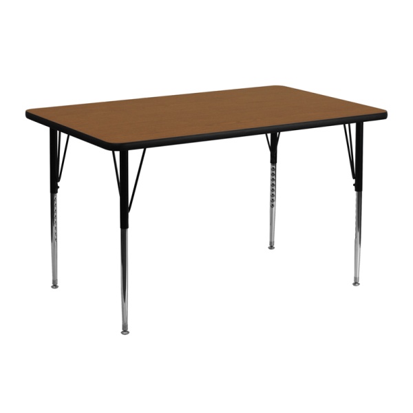 24W-x-48L-Rectangular-Oak-HP-Laminate-Activity-Table-Standard-Height-Adjustable-Legs-by-Flash-Furniture