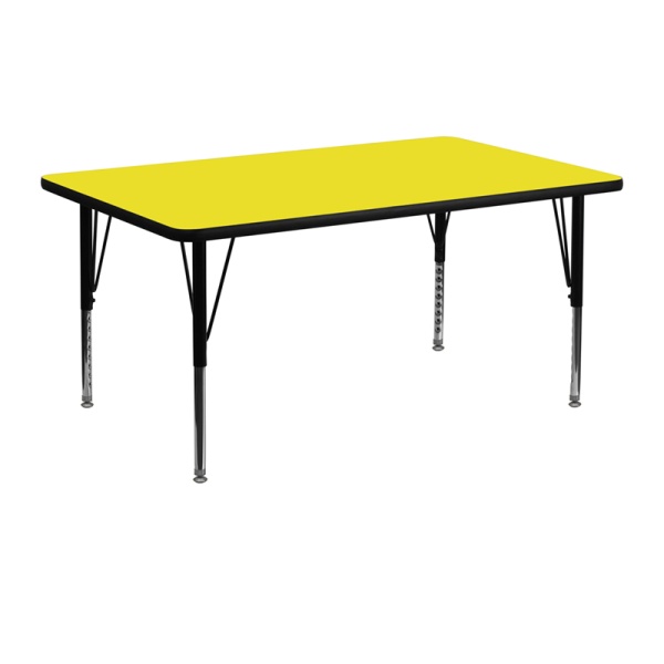 24W-x-48L-Rectangular-Yellow-HP-Laminate-Activity-Table-Height-Adjustable-Short-Legs-by-Flash-Furniture