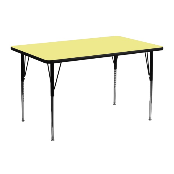 24W-x-48L-Rectangular-Yellow-Thermal-Laminate-Activity-Table-Standard-Height-Adjustable-Legs-by-Flash-Furniture