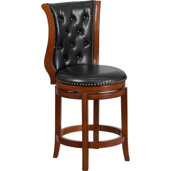 26-High-Brandy-Wood-Counter-Height-Stool-with-Black-Leather-Swivel-Seat-by-Flash-Furniture