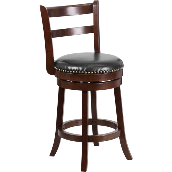 26-High-Cappuccino-Wood-Counter-Height-Stool-with-Black-Leather-Swivel-Seat-by-Flash-Furniture