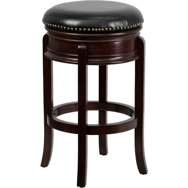 29-High-Backless-Cappuccino-Wood-Barstool-with-Black-Leather-Swivel-Seat-by-Flash-Furniture