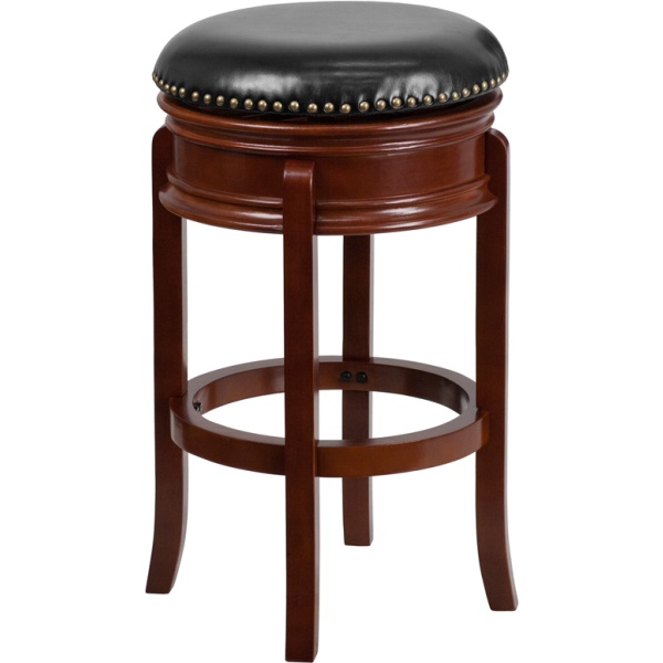 29-High-Backless-Light-Cherry-Wood-Barstool-with-Black-Leather-Swivel-Seat-by-Flash-Furniture