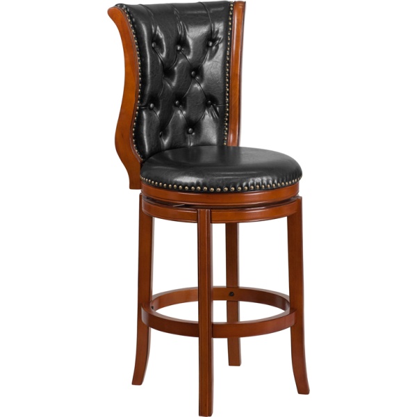 30-High-Brandy-Wood-Barstool-with-Black-Leather-Swivel-Seat-by-Flash-Furniture