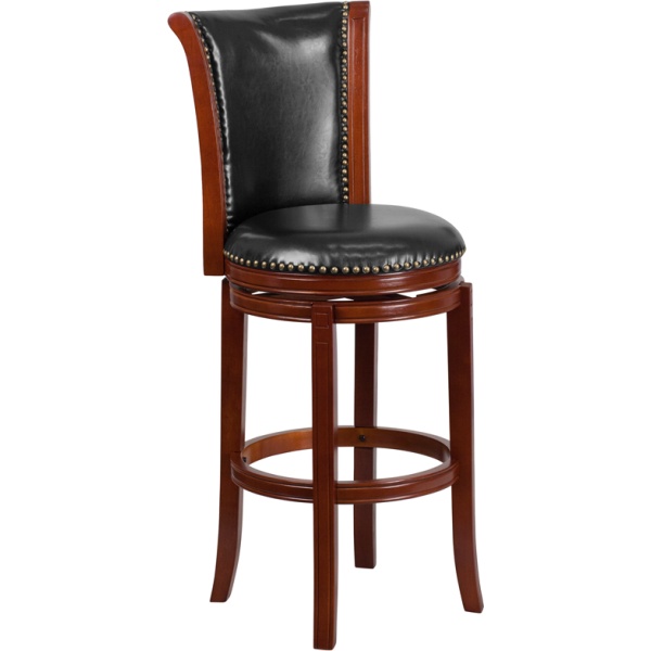 30-High-Dark-Chestnut-Wood-Barstool-with-Black-Leather-Swivel-Seat-by-Flash-Furniture