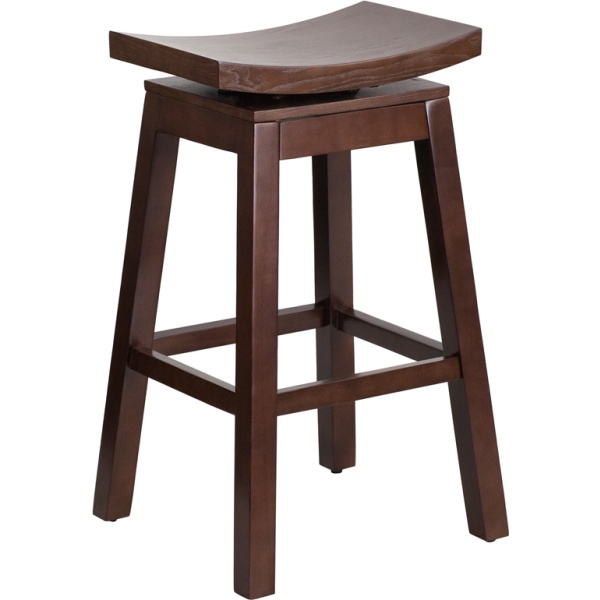 30-High-Saddle-Seat-Cappuccino-Wood-Barstool-with-Auto-Swivel-Seat-Return-by-Flash-Furniture