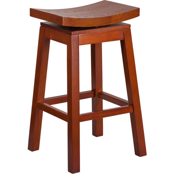 30-High-Saddle-Seat-Light-Cherry-Wood-Barstool-with-Auto-Swivel-Seat-Return-by-Flash-Furniture