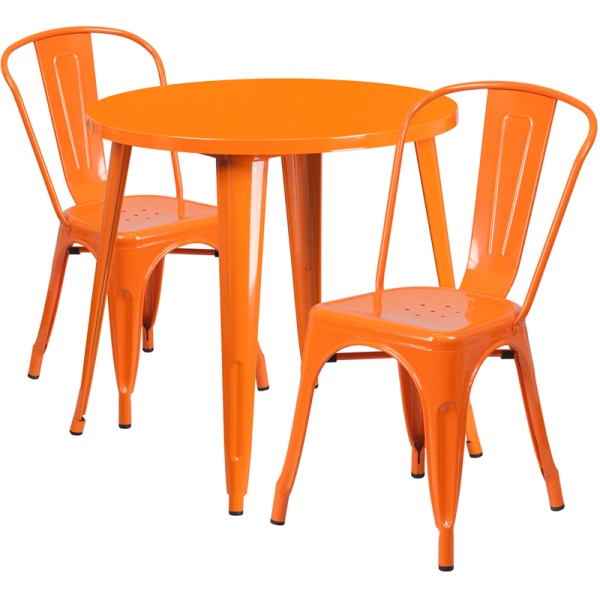 30-Round-Orange-Metal-Indoor-Outdoor-Table-Set-with-2-Cafe-Chairs-by-Flash-Furniture