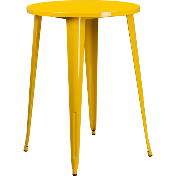 30-Round-Yellow-Metal-Indoor-Outdoor-Bar-Height-Table-by-Flash-Furniture