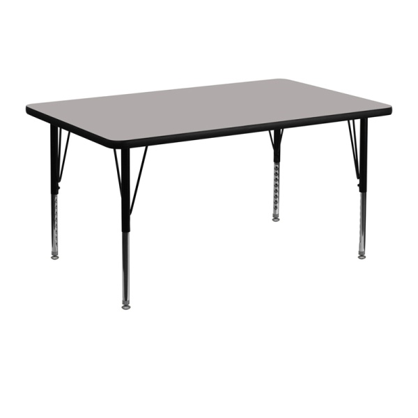 30W-x-48L-Rectangular-Grey-HP-Laminate-Activity-Table-Height-Adjustable-Short-Legs-by-Flash-Furniture