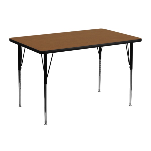 30W-x-48L-Rectangular-Oak-HP-Laminate-Activity-Table-Standard-Height-Adjustable-Legs-by-Flash-Furniture