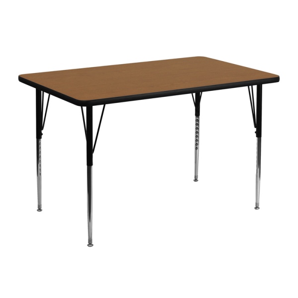 30W-x-48L-Rectangular-Oak-Thermal-Laminate-Activity-Table-Standard-Height-Adjustable-Legs-by-Flash-Furniture