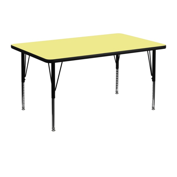 30W-x-48L-Rectangular-Yellow-Thermal-Laminate-Activity-Table-Height-Adjustable-Short-Legs-by-Flash-Furniture