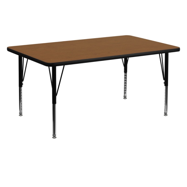 30W-x-60L-Rectangular-Oak-HP-Laminate-Activity-Table-Height-Adjustable-Short-Legs-by-Flash-Furniture