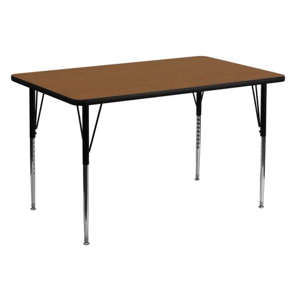 30W-x-60L-Rectangular-Oak-HP-Laminate-Activity-Table-Standard-Height-Adjustable-Legs-by-Flash-Furniture