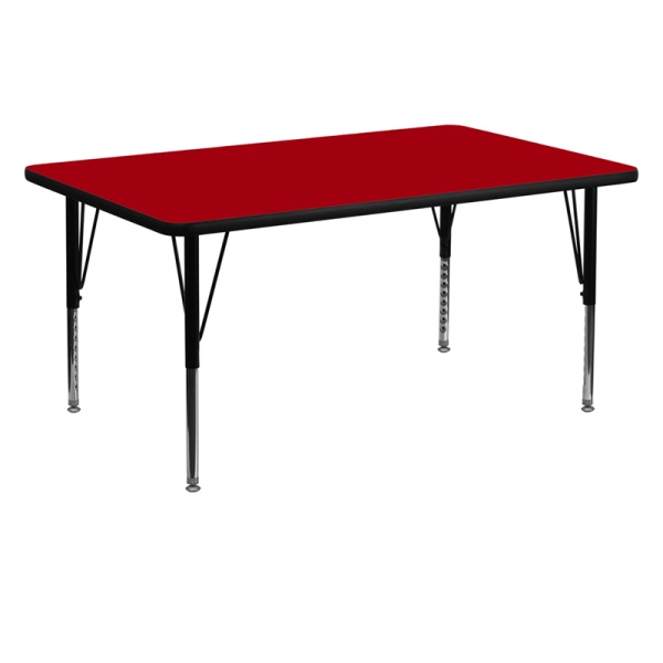 30W-x-60L-Rectangular-Red-Thermal-Laminate-Activity-Table-Height-Adjustable-Short-Legs-by-Flash-Furniture