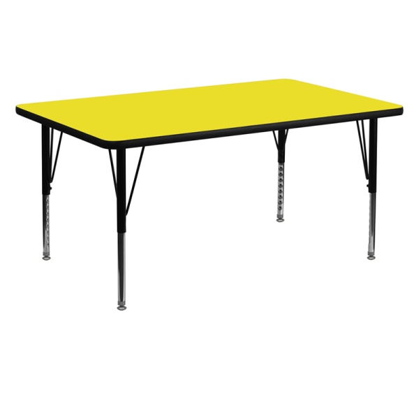 30W-x-60L-Rectangular-Yellow-HP-Laminate-Activity-Table-Height-Adjustable-Short-Legs-by-Flash-Furniture