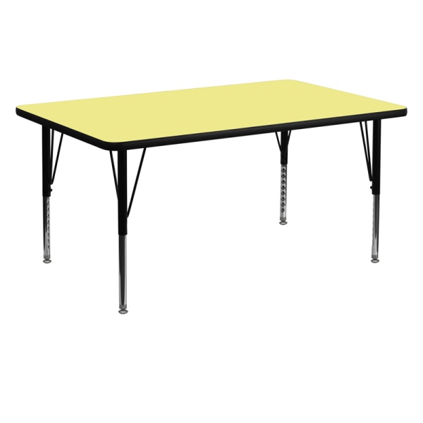 30W-x-60L-Rectangular-Yellow-Thermal-Laminate-Activity-Table-Height-Adjustable-Short-Legs-by-Flash-Furniture