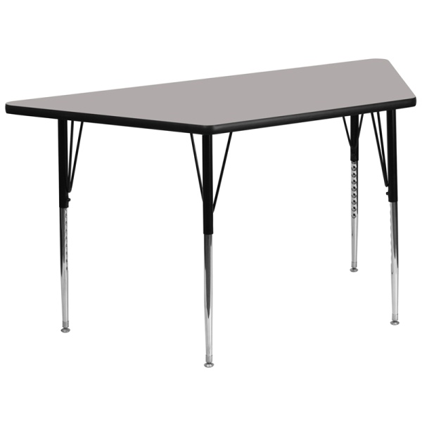 30W-x-60L-Trapezoid-Grey-HP-Laminate-Activity-Table-Standard-Height-Adjustable-Legs-by-Flash-Furniture