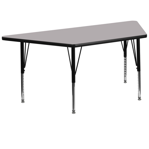 30W-x-60L-Trapezoid-Grey-Thermal-Laminate-Activity-Table-Height-Adjustable-Short-Legs-by-Flash-Furniture