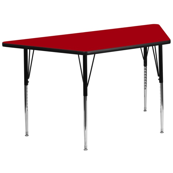 30W-x-60L-Trapezoid-Red-Thermal-Laminate-Activity-Table-Standard-Height-Adjustable-Legs-by-Flash-Furniture