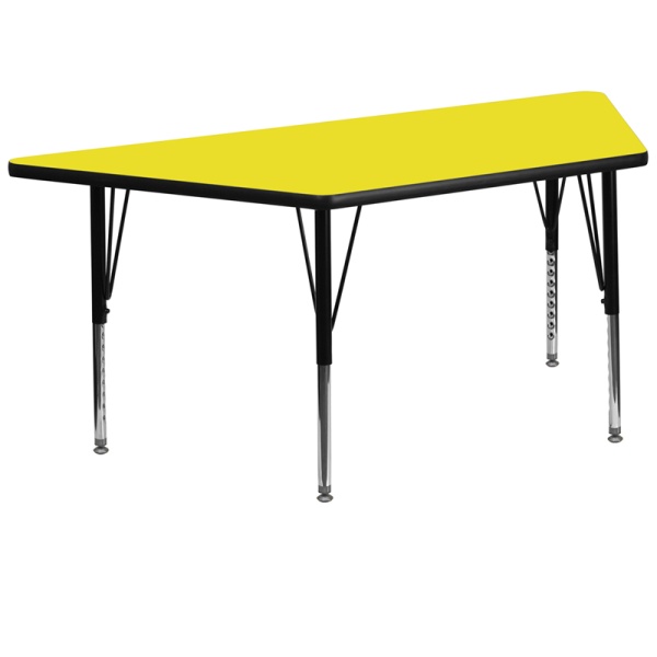 30W-x-60L-Trapezoid-Yellow-HP-Laminate-Activity-Table-Height-Adjustable-Short-Legs-by-Flash-Furniture