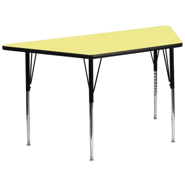 30W-x-60L-Trapezoid-Yellow-Thermal-Laminate-Activity-Table-Standard-Height-Adjustable-Legs-by-Flash-Furniture