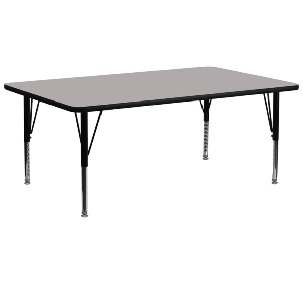 30W-x-72L-Rectangular-Grey-HP-Laminate-Activity-Table-Height-Adjustable-Short-Legs-by-Flash-Furniture