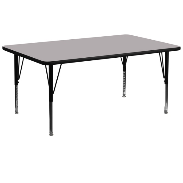 30W-x-72L-Rectangular-Grey-Thermal-Laminate-Activity-Table-Height-Adjustable-Short-Legs-by-Flash-Furniture