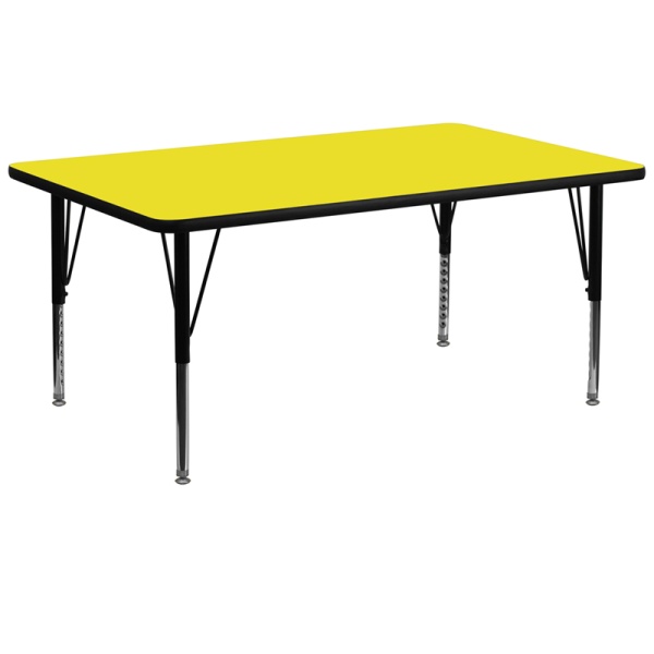 30W-x-72L-Rectangular-Yellow-HP-Laminate-Activity-Table-Height-Adjustable-Short-Legs-by-Flash-Furniture