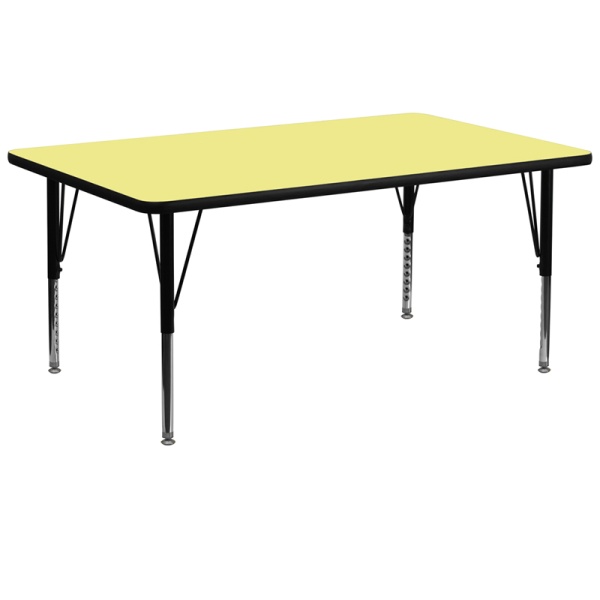 30W-x-72L-Rectangular-Yellow-Thermal-Laminate-Activity-Table-Height-Adjustable-Short-Legs-by-Flash-Furniture