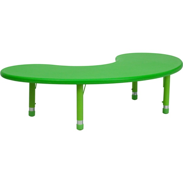 35W-x-65L-Half-Moon-Green-Plastic-Height-Adjustable-Activity-Table-by-Flash-Furniture