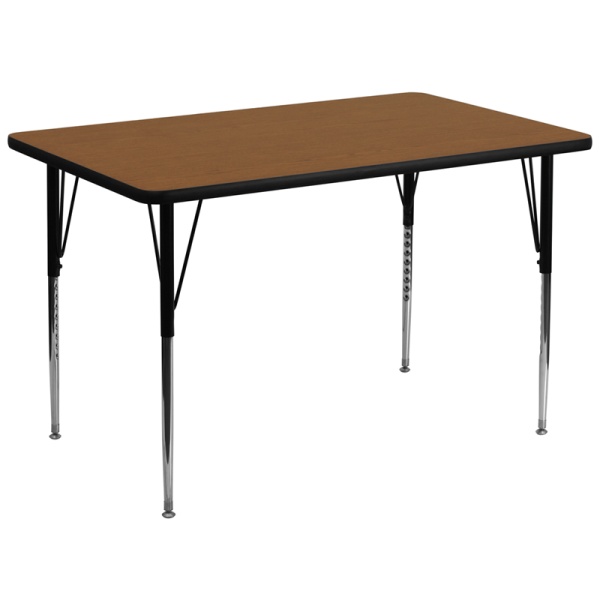 36W-x-72L-Rectangular-Oak-HP-Laminate-Activity-Table-Standard-Height-Adjustable-Legs-by-Flash-Furniture