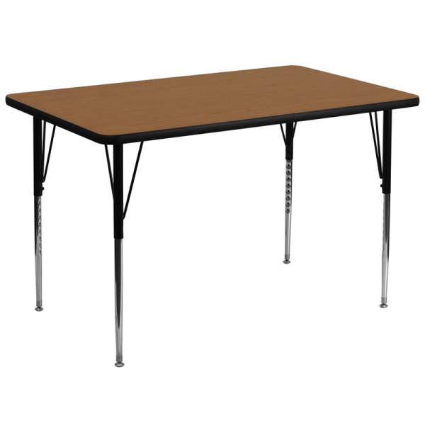 36W-x-72L-Rectangular-Oak-Thermal-Laminate-Activity-Table-Standard-Height-Adjustable-Legs-by-Flash-Furniture