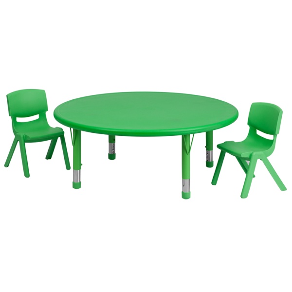 45-Round-Green-Plastic-Height-Adjustable-Activity-Table-Set-with-2-Chairs-by-Flash-Furniture