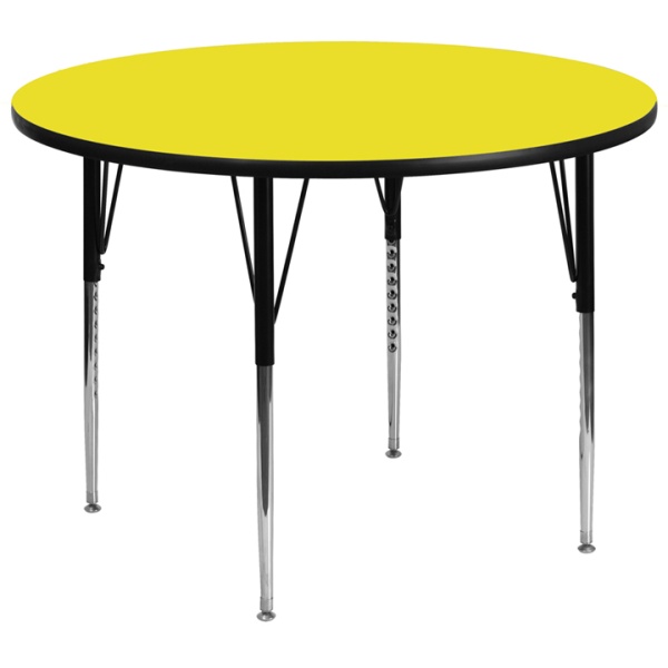 48-Round-Yellow-HP-Laminate-Activity-Table-Standard-Height-Adjustable-Legs-by-Flash-Furniture