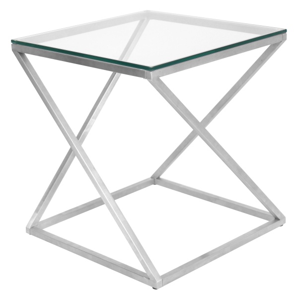 4Z-Contemporary-End-Table-in-Stainless-Steel-with-Clear-Glass-by-LumiSource