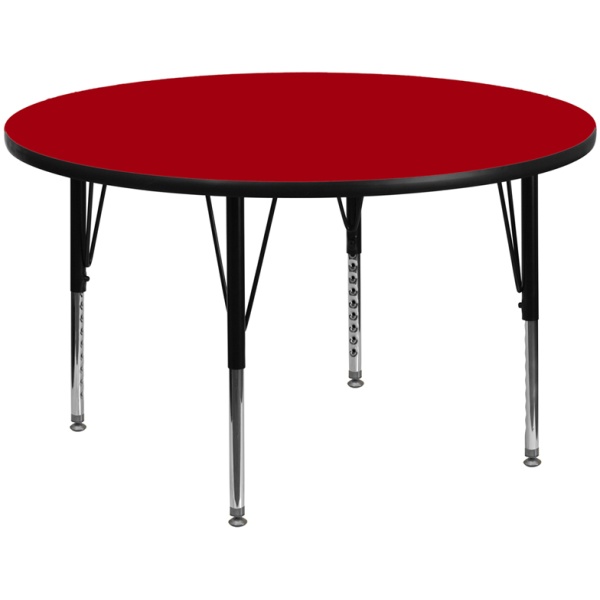 60-Round-Red-Thermal-Laminate-Activity-Table-Height-Adjustable-Short-Legs-by-Flash-Furniture