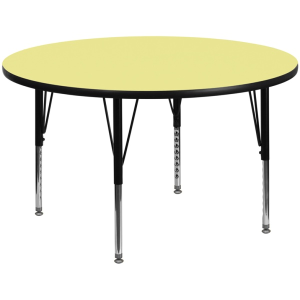 60-Round-Yellow-Thermal-Laminate-Activity-Table-Height-Adjustable-Short-Legs-by-Flash-Furniture