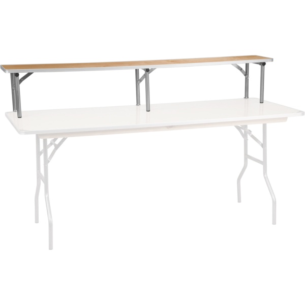 72-x-12-x-12-Birchwood-Bar-Top-Riser-with-Silver-Legs-by-Flash-Furniture