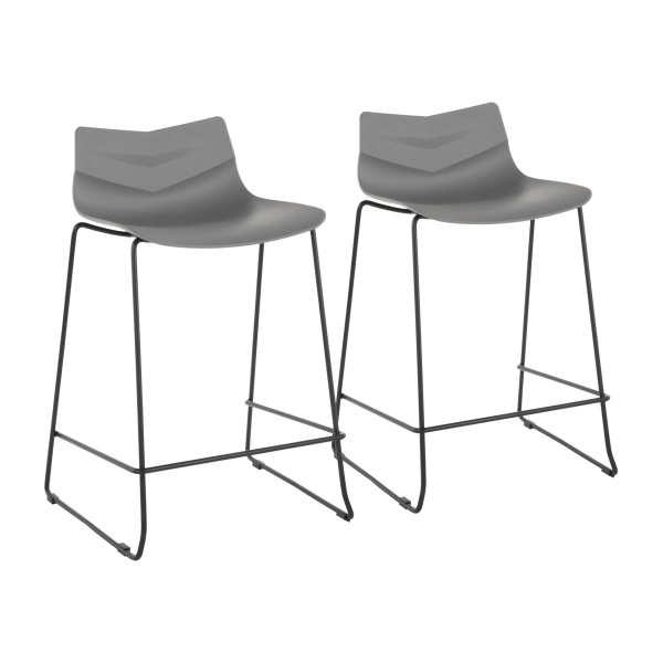 Arrow-Contemporary-Counter-Stool-in-Black-and-Grey-by-LumiSource-Set-of-2