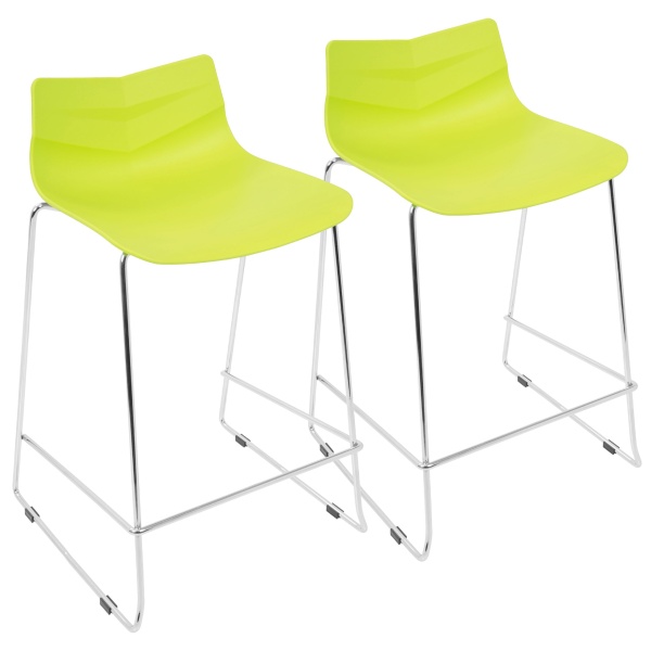 Arrow-Contemporary-Counter-Stool-in-Lime-Green-by-LumiSource-Set-of-2