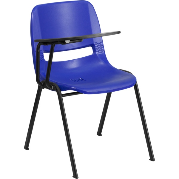 Blue-Ergonomic-Shell-Chair-with-Right-Handed-Flip-Up-Tablet-Arm-by-Flash-Furniture